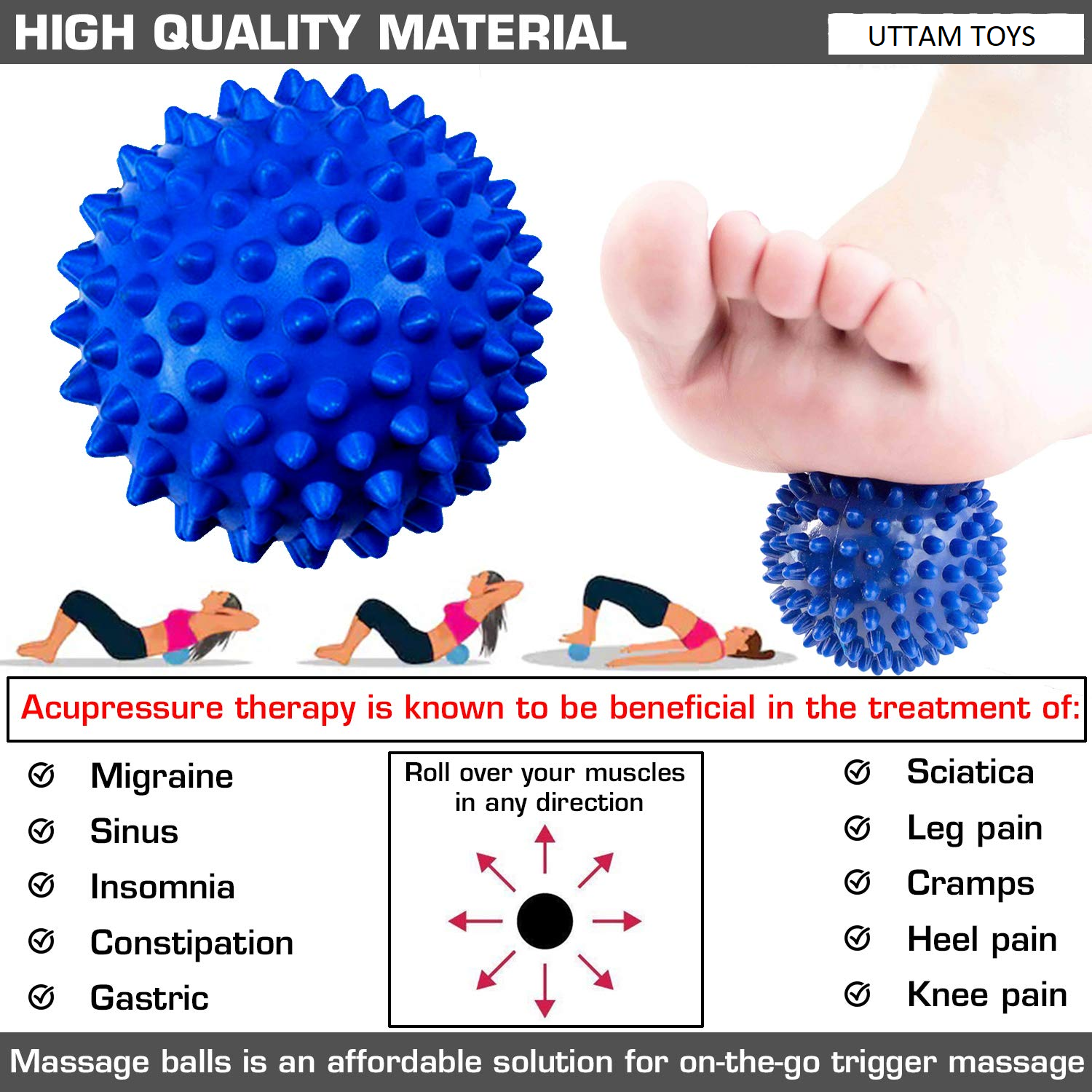 vector fitness massage ball