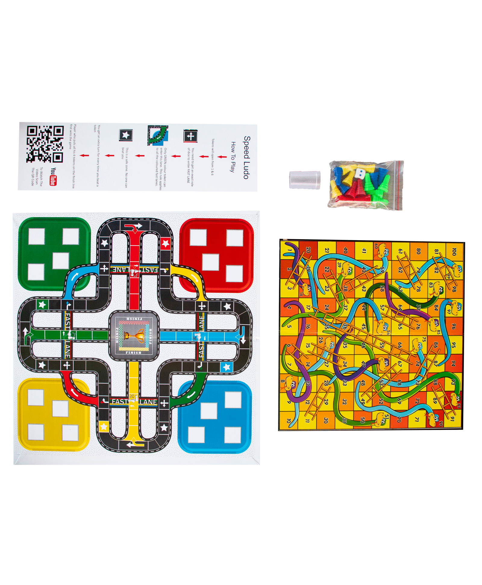 Folks Work 3 in 1 Ludo and Snakes and Ladders Game