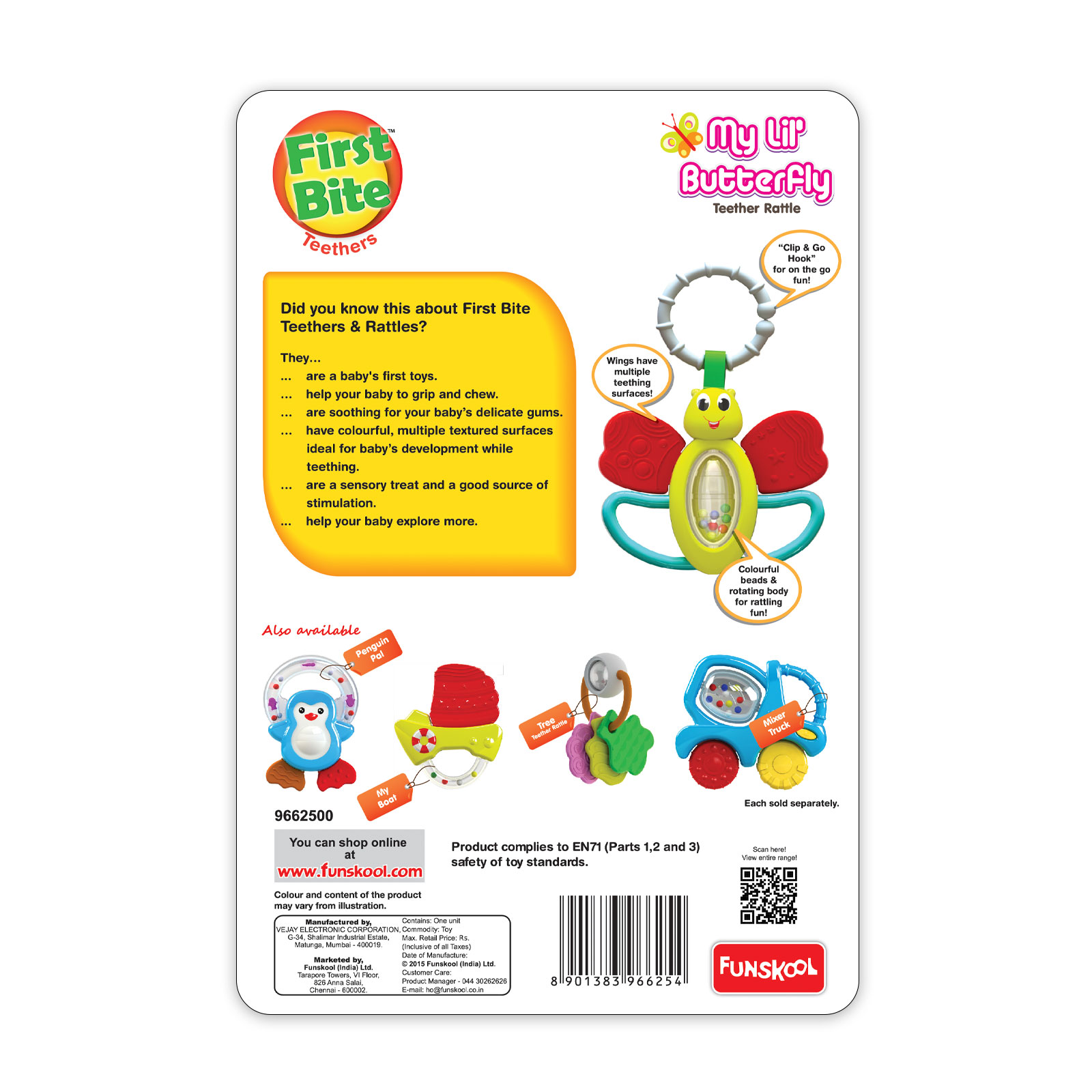 Funskool Giggles My Lil Butterfly Teether Rattle