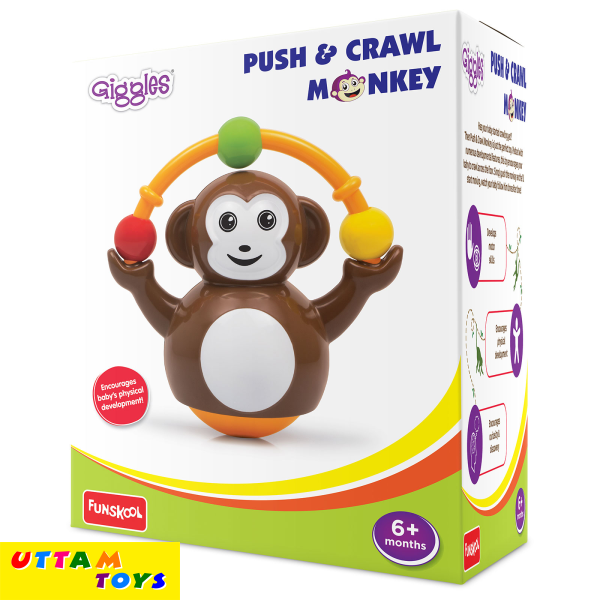 Funskool Giggles Push N Crawl Monkey