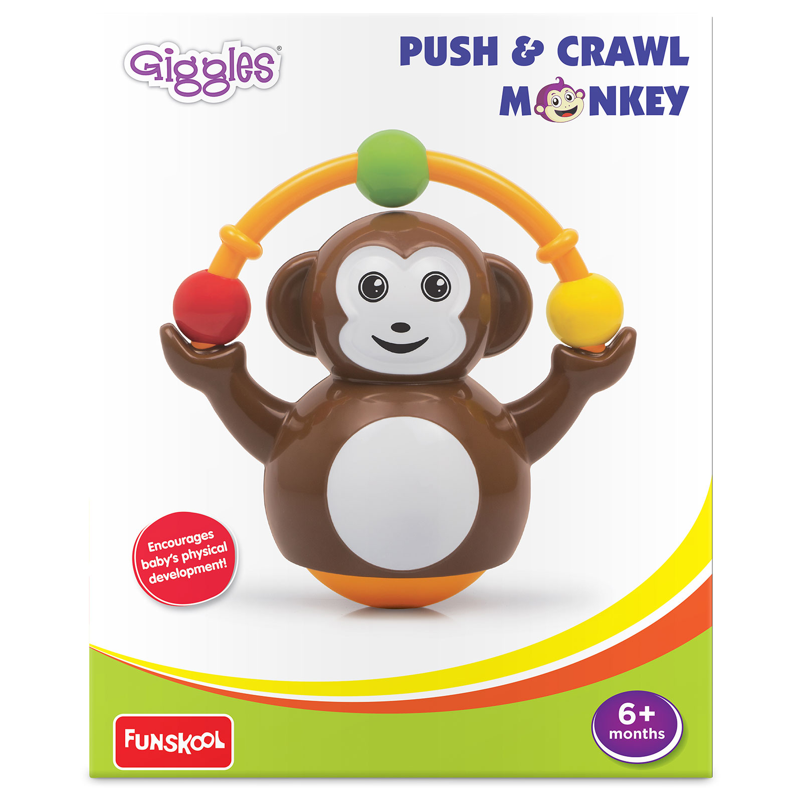 Funskool Giggles Push N Crawl Monkey