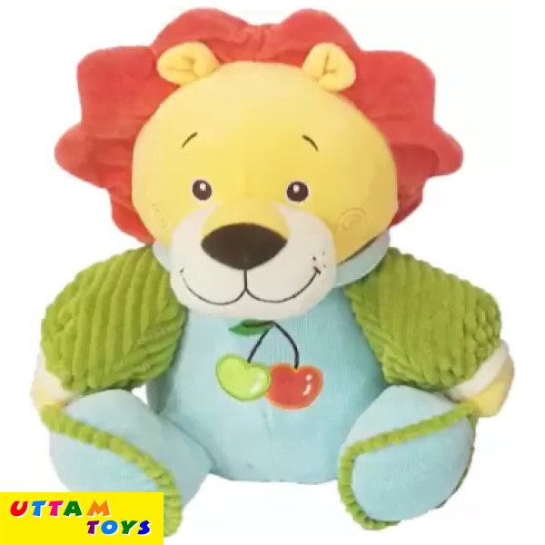 My Baby Excels Lion Plush with embroidered Sweater Light Blue - 32 cm