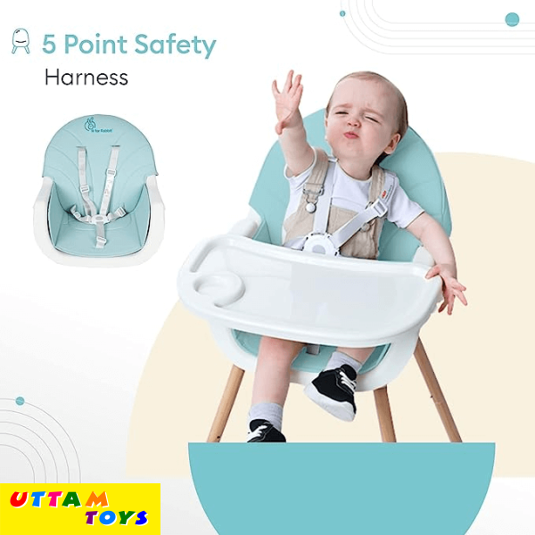 R for Rabbit 2 in 1 Candyland High Chair - 3 Level Meal Tray Adjustment, PU Fabric, Anti Skid (Beige)