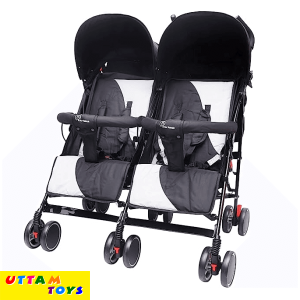 R For Rabbit Ginny and Johnny Stroller - Compact Fold, Dual Basket, Multi-Postion Recline Seat, Rear Brake