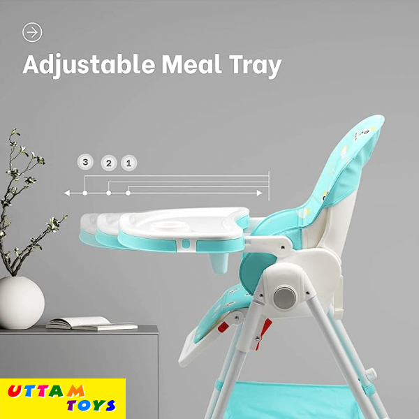 R For Rabbit Marshmallow High Chair - 7 Level Height Adjustment, 3 Recline Modes, Adjustable & Removable Double Meal Tray