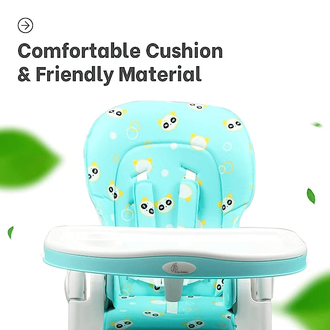 R For Rabbit Marshmallow High Chair - 7 Level Height Adjustment, 3 Recline Modes, Adjustable & Removable Double Meal Tray