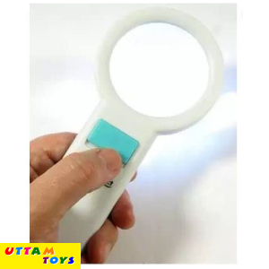 Paliwal Creation® 10 Led Light 5 x Handheld Magnifier Illuminated Magnifying Glass up to 5X Magnification (82mm) Magnifying Glass (White)