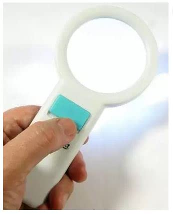Paliwal Creation® 10 Led Light 5 x Handheld Magnifier Illuminated Magnifying Glass up to 5X Magnification (82mm) Magnifying Glass (White)