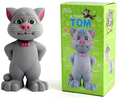 Talking Tom with AI touch sensitive and recording for kids (Grey)