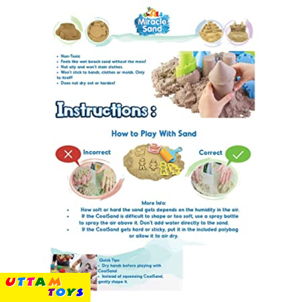 AWALS Miracle Sand for Kids Let Your Child Enjoy Smooth and Non Stick Indoor Art Project Squeezable Sand for Children |Sand Art Craft for Kids |Sand Clay for Kids |( 1 Assorted Color in Box )