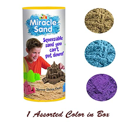 AWALS Miracle Sand for Kids Let Your Child Enjoy Smooth and Non Stick Indoor Art Project Squeezable Sand for Children |Sand Art Craft for Kids |Sand Clay for Kids |( 1 Assorted Color in Box )