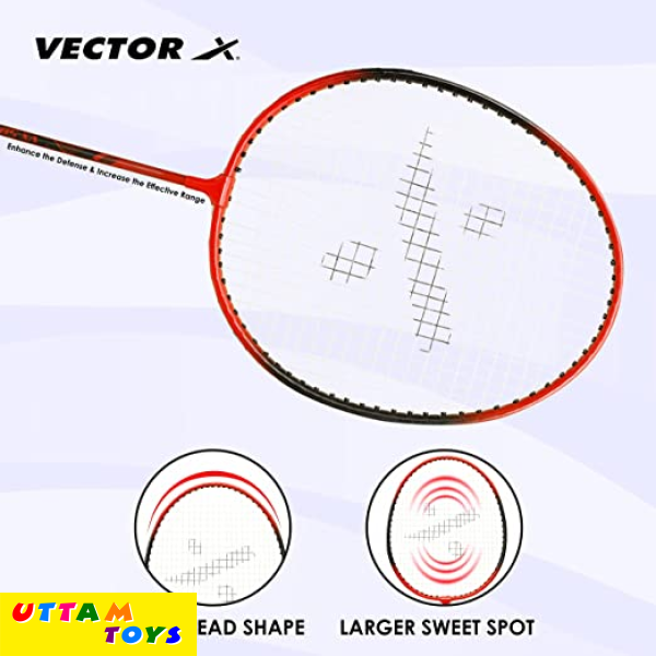 Vector X Aluminum VX-50 Set of 2 Badminton Racquet for Seniors (Multicolor)