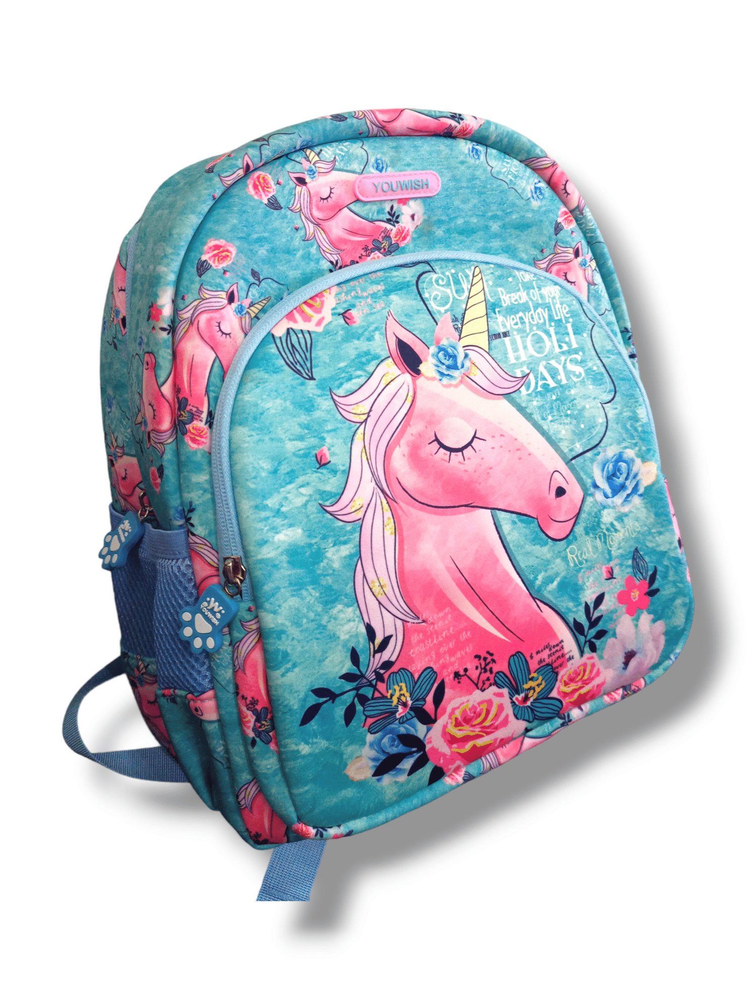 Buy/Send Unicorn School Bag & Glitter Holographic Pouch Online- FNP
