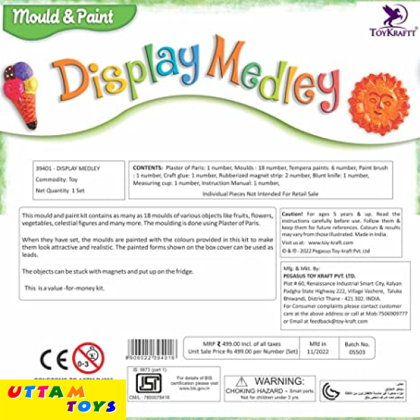 ToyKraft: Mould & Paint Kit - Display Medley for Kids