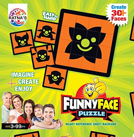 Ratnas Funny Face Cubes Puzzle to Imagine, Create & Enjoy