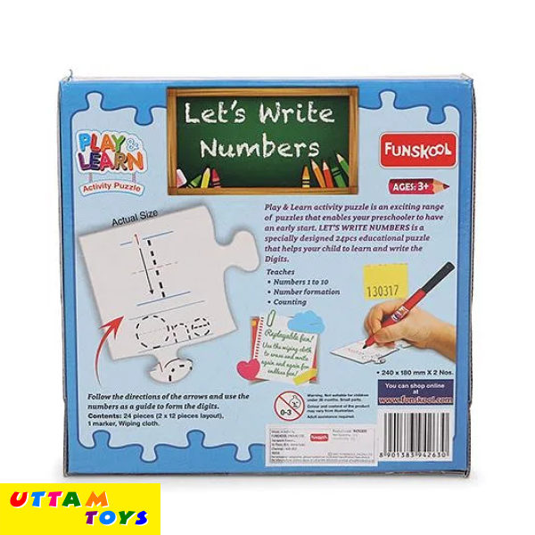 Funskool Let's Write Numbers Puzzle 24 Pieces