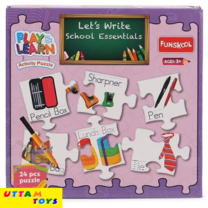 Funskool Let's Write School Essentials Puzzle Purple - 24 Pieces