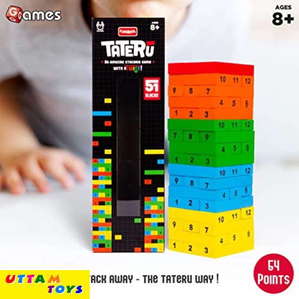 Funskool Games Tateru Hardwood Blocks, Stacking Tower, Strategy Game