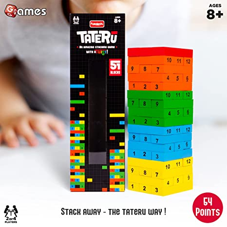 Funskool Games Tateru Hardwood Blocks, Stacking Tower, Strategy Game