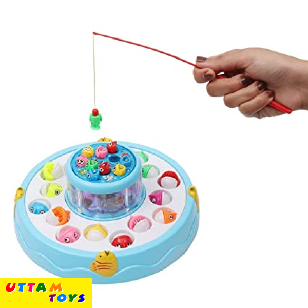 Uttam Toys Toyshine Fish Catching Game Big with 26 Fishes and 4 Pods, Includes Music, Lights (Battery Included) - Multi-Color