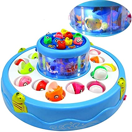 Uttam Toys Toyshine Fish Catching Game Big with 26 Fishes and 4 Pods, Includes Music, Lights (Battery Included) - Multi-Color