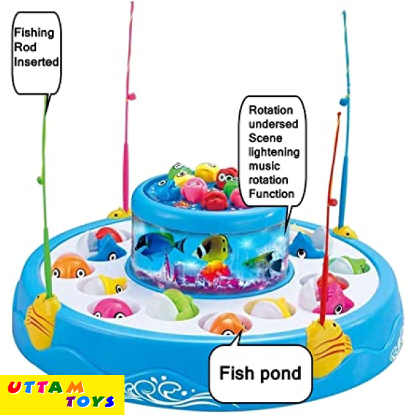 Party Games Crafts Electric Musical Rotating Fishing Toy Children