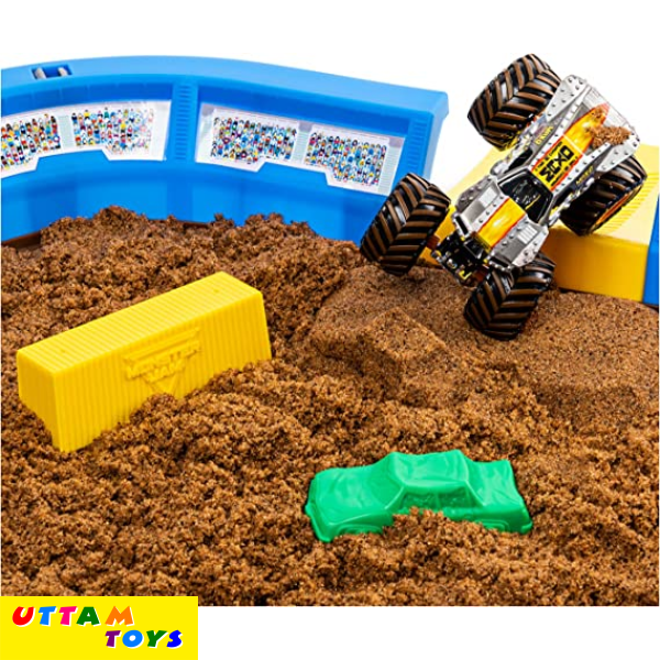 Monster Jam, Monster Dirt Arena 24-inch Playset with 2lbs of Monster Dirt and Exclusive 1:64 Scale Die-Cast Monster Jam Truck