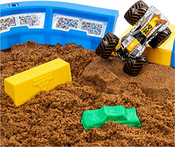 Monster Jam, Monster Dirt Arena 24-inch Playset with 2lbs of Monster Dirt and Exclusive 1:64 Scale Die-Cast Monster Jam Truck