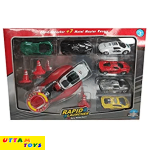 Uttam Toys Rapid car Launcher with 7 Metal Master Racer Cars