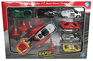 Uttam Toys Rapid car Launcher with 7 Metal Master Racer Cars