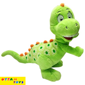My Baby Excels Baby Dinosaur Plush Green & Red Colour 25 Cm - Green & Red