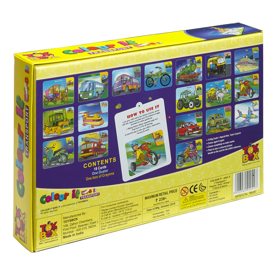 Toy Box Colour It Wipe It Transport