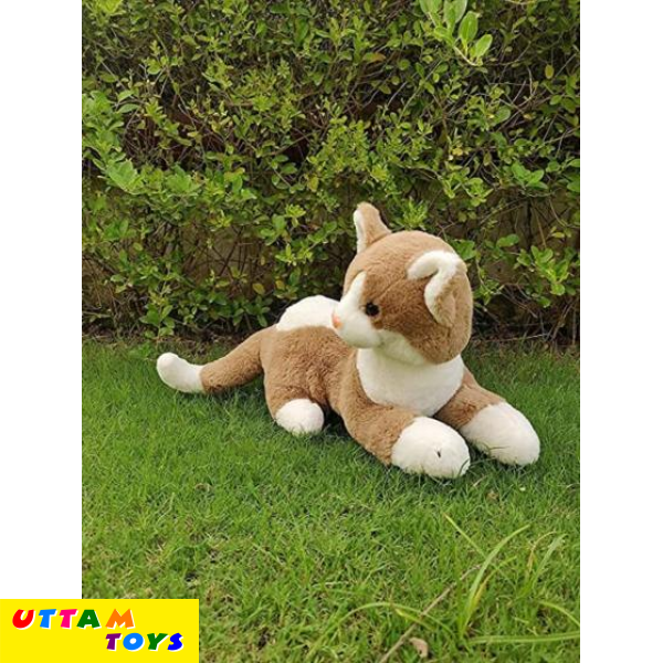 Fun Zoo Soft Plush Stuffed Cute Kitty Cat Toy for Kids Boys Girls (30 cm, Mud Brown)
