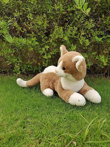 Fun Zoo Soft Plush Stuffed Cute Kitty Cat Toy for Kids Boys Girls (30 cm, Mud Brown)