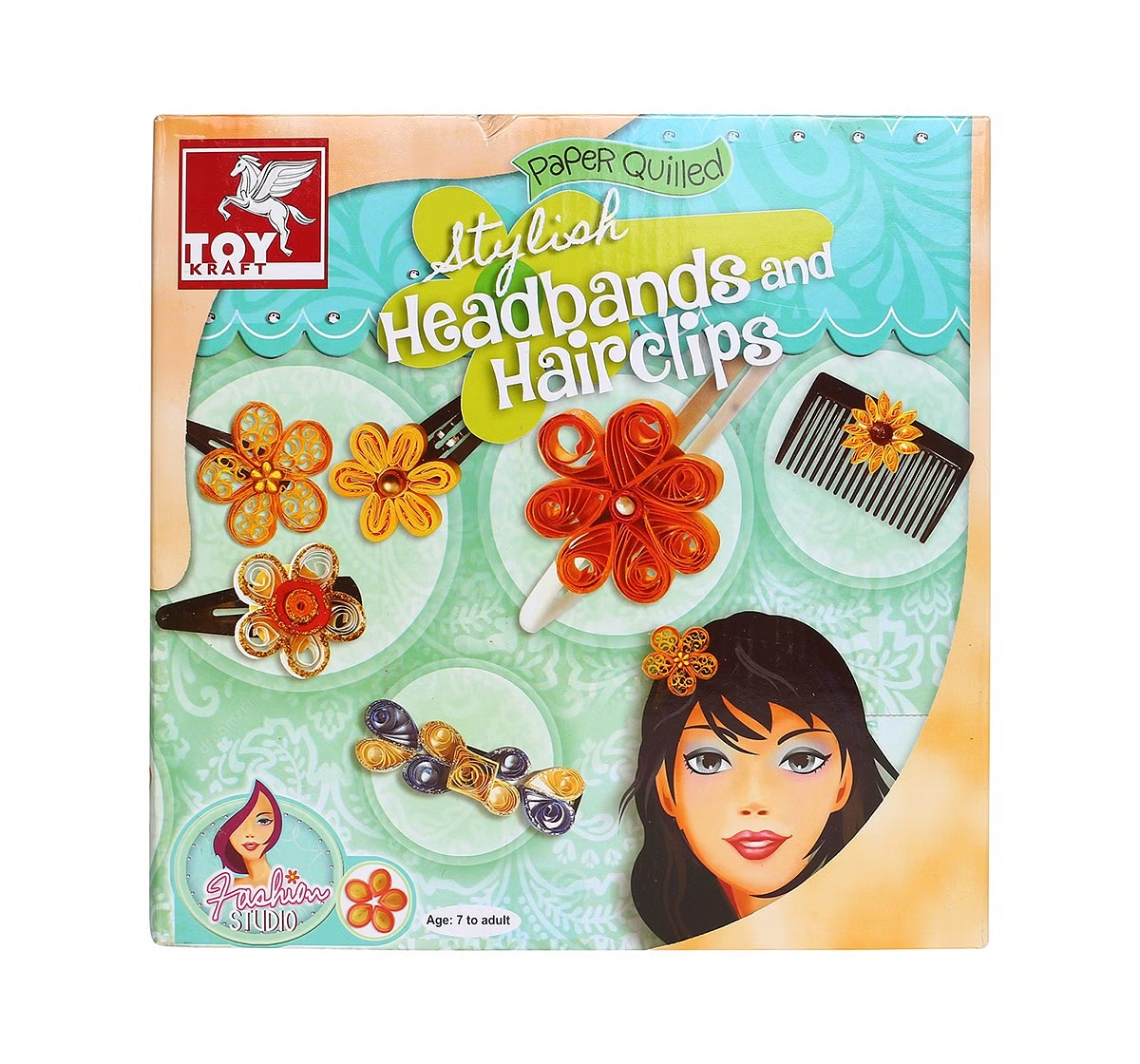 Toy Kraft Paper Quilled Stylish Hairbands And Hair Clips, Multi Color DIY