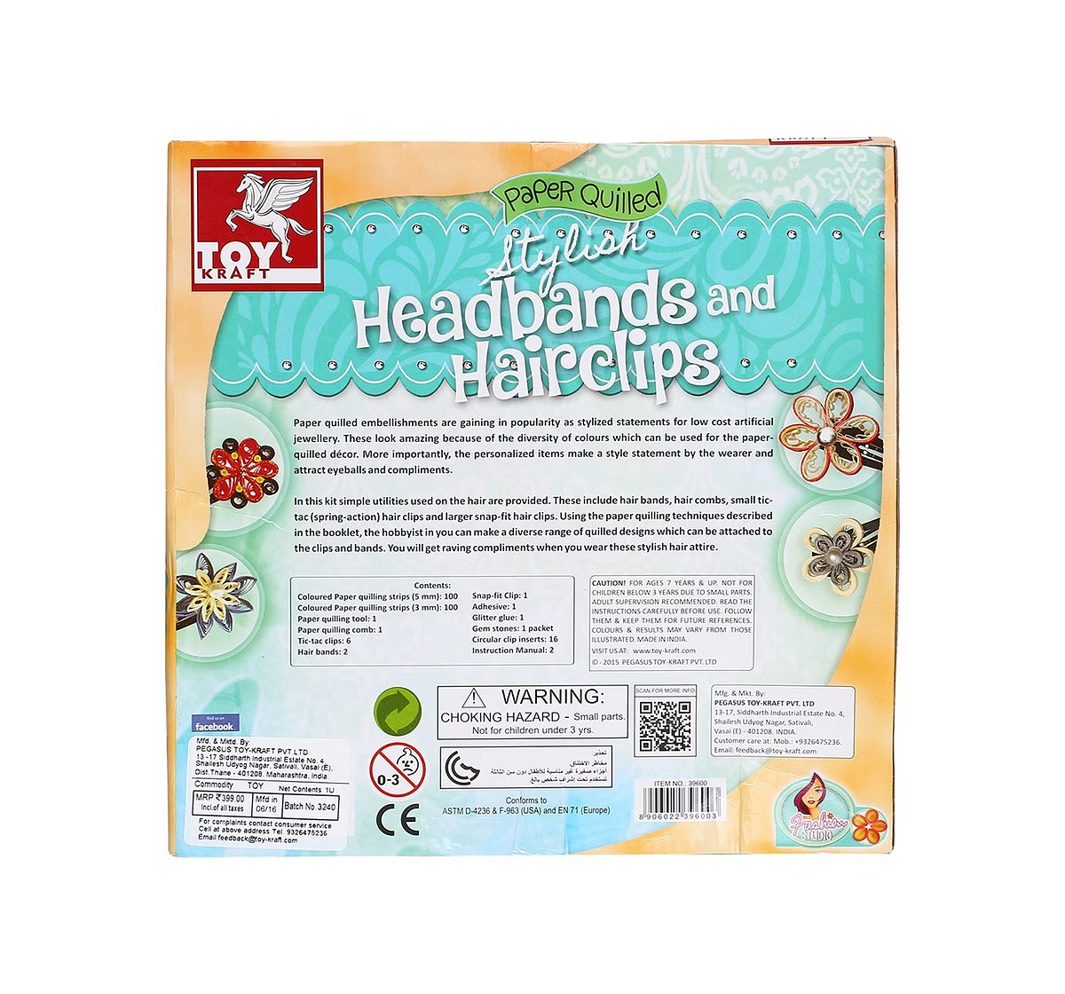 Toy Kraft Paper Quilled Stylish Hairbands And Hair Clips, Multi Color DIY