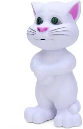 Uttam Toys Intelligent Talking Tom Cat (3 Batteries included ) With Touch Recording 10 Music 10 Story Rhymes(White)