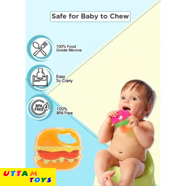 Mee Mee Multi-Textured Soft Silicone Teether (Orange)