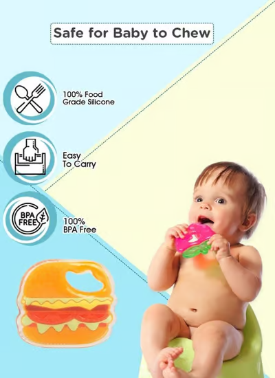 Mee Mee Multi-Textured Soft Silicone Teether (Orange)