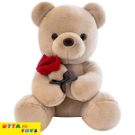 Uttam Toys Teddy Bear Soft Toy Rose Bear Stuffed Toy-Brown