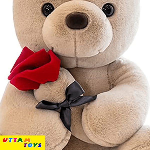 Uttam Toys Teddy Bear Soft Toy Rose Bear Stuffed Toy-Brown