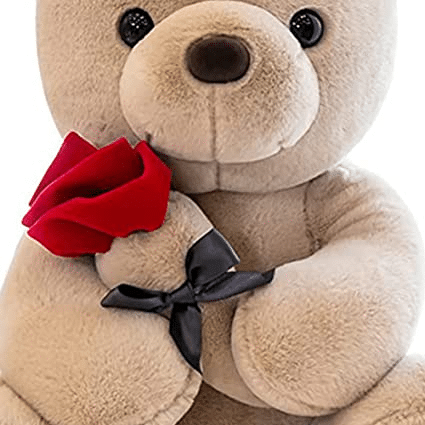 Uttam Toys Teddy Bear Soft Toy Rose Bear Stuffed Toy-Brown