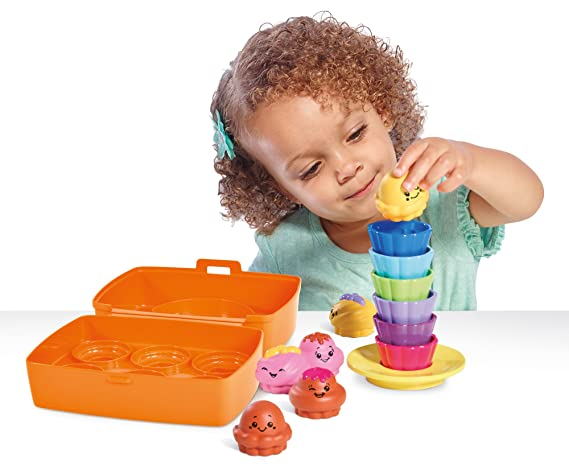 Funskool Tomy Toomies Shake and Sort Cupcakes Toy (Orange)