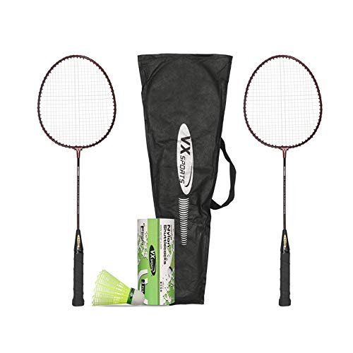 Vector X VXB-10 Set of 2 Badminton Racquets and 3pcs Shuttlecocks for Seniors