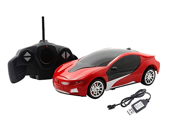 Uttam Toys 1:22 Scale Remote Control Famous car with 3D Lights - Red