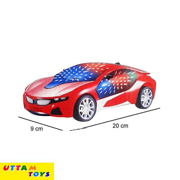 Uttam Toys 1:22 Scale Remote Control Famous car with 3D Lights - Red