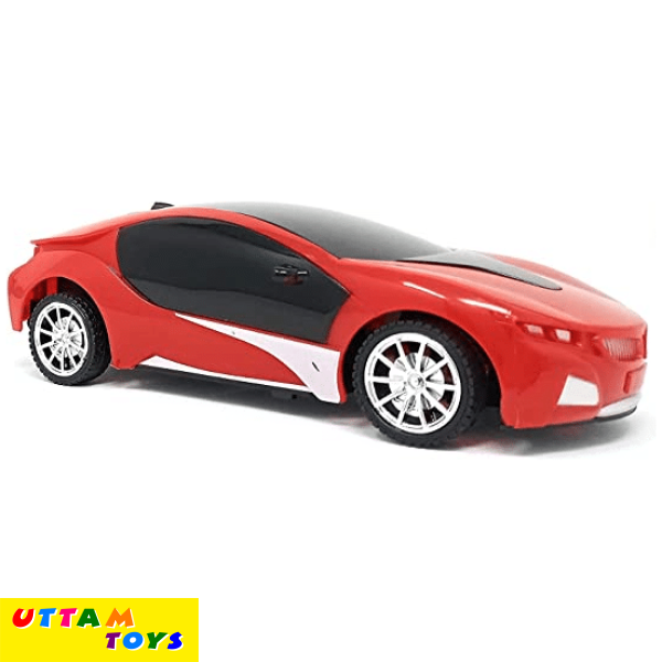 Uttam Toys 1:22 Scale Remote Control Famous car with 3D Lights - Red