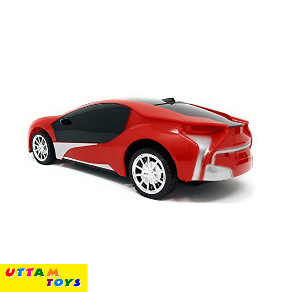 Uttam Toys 1:22 Scale Remote Control Famous car with 3D Lights - Red