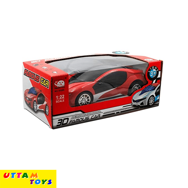 Uttam Toys 1:22 Scale Remote Control Famous car with 3D Lights - Red