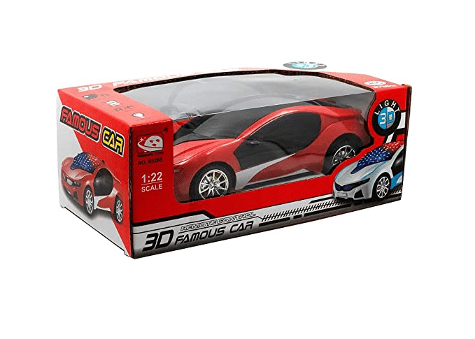 Uttam Toys 1:22 Scale Remote Control Famous car with 3D Lights - Red